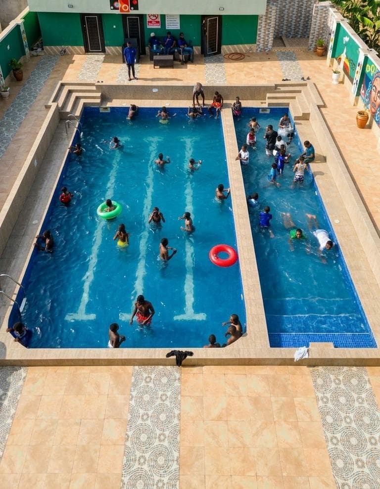 Poolside loungers and deck area at Equal Hotel